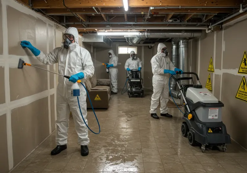 Basement Moisture Removal and Structural Drying process in Buena Vista, PR